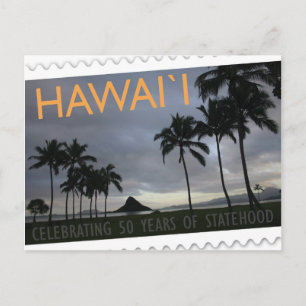 Cartão Postal Hawaii statehood 50th anniversary postcard island