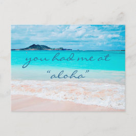 Cartão Postal Hawaii Tropical Beach Você Me Teve Na Aloha Script