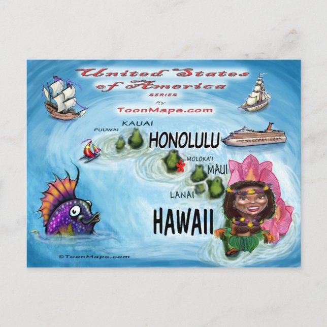 Cartão Postal Hawaii USA Card (Frente)