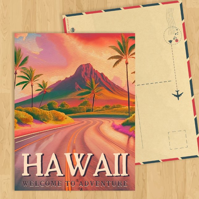 Cartão Postal Hawaii Volcano Road Tropical Sunset Souvenirs 1960 (Criador carregado)