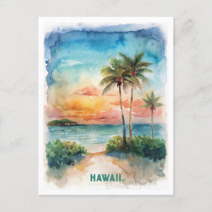 Cartão Postal Hawaii Watercolor Painting