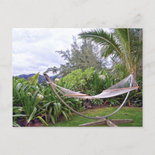 Cartão Postal "Hawaiian Hammock, Wainiha Bay, Kauai, Havaí