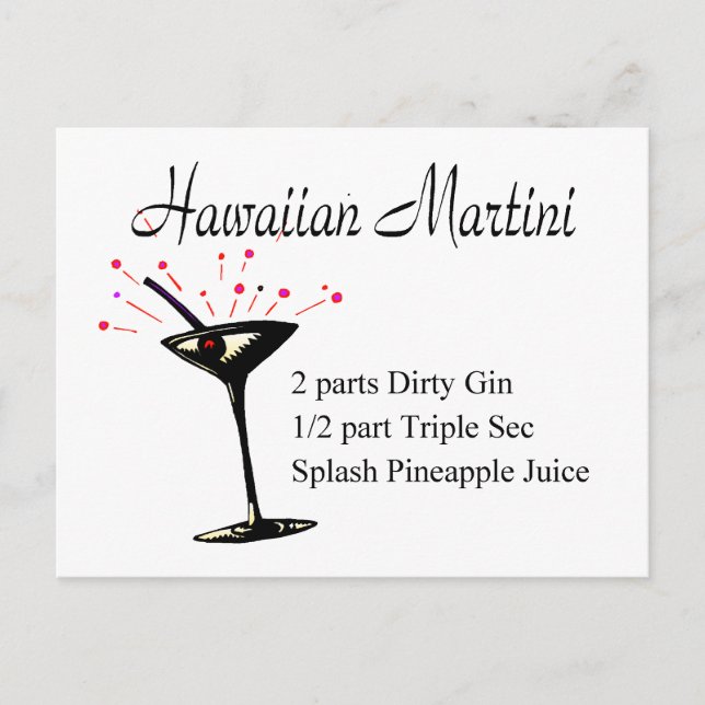 Cartão Postal Hawaiian Martini (Frente)
