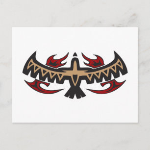 Cartão Postal Hawk Eagle Tribal Tattoo