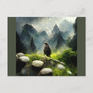Cartão Postal Hawk na floresta