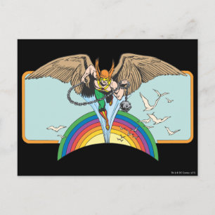 Cartão Postal Hawkman Voa Através de Sky