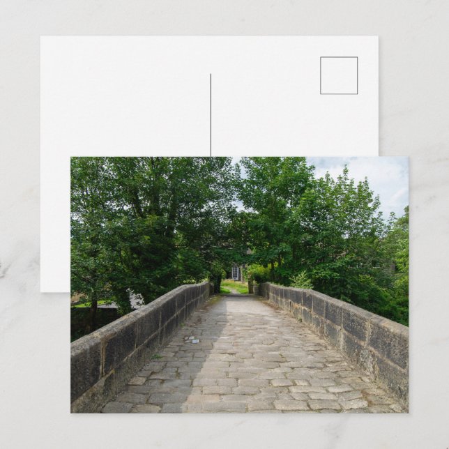 Cartão Postal Hawksclough Bridge, Mytholmroyd (Frente/Verso)