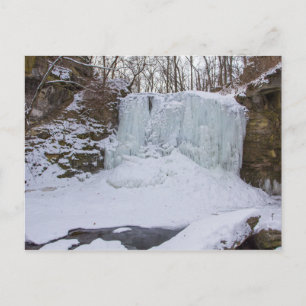 Cartão Postal Hayden Run Falls no inverno, Columbus, Ohio