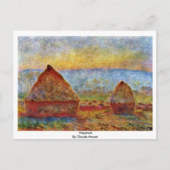 Cartão Postal Haystack Por Claude Monet (Frente)