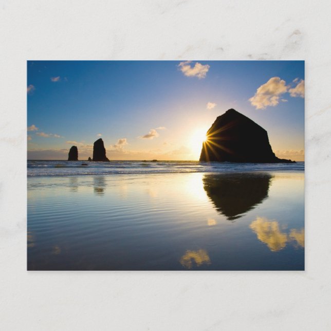 Cartão Postal Haystack Rock Sunset - Cannon Beach, Oregon (Frente)