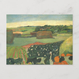 Cartão Postal Haystacks na Bretanha por Paul Gauguin, Vintage Ar