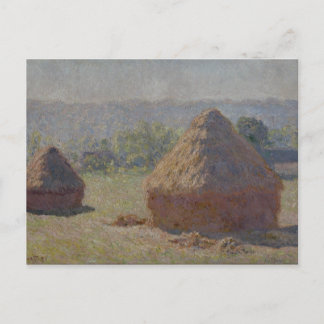 Cartão Postal Haystacks no final do Verão - Claude Monet