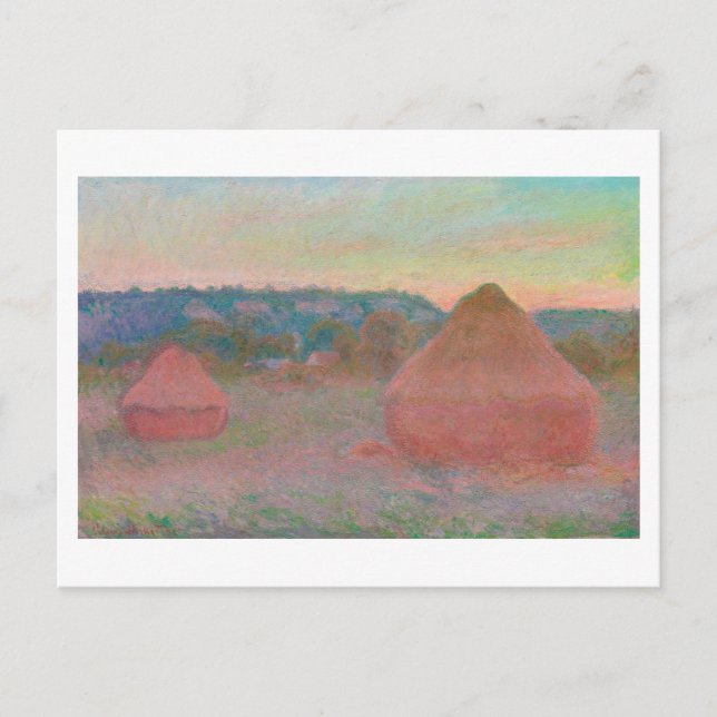 CARTÃO POSTAL "HAYSTACKS, OUTUMN" 1890-91 CLAUDE MONET (Frente)