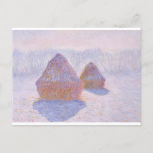 Cartão Postal Haystacks por Claude Monet