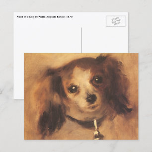 Cartão Postal Head of a Dog by Pierre Renoir, Vintage Fine Art