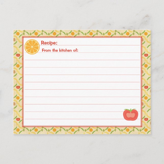 Cartão Postal Healthy Living Recipe Card (Frente)