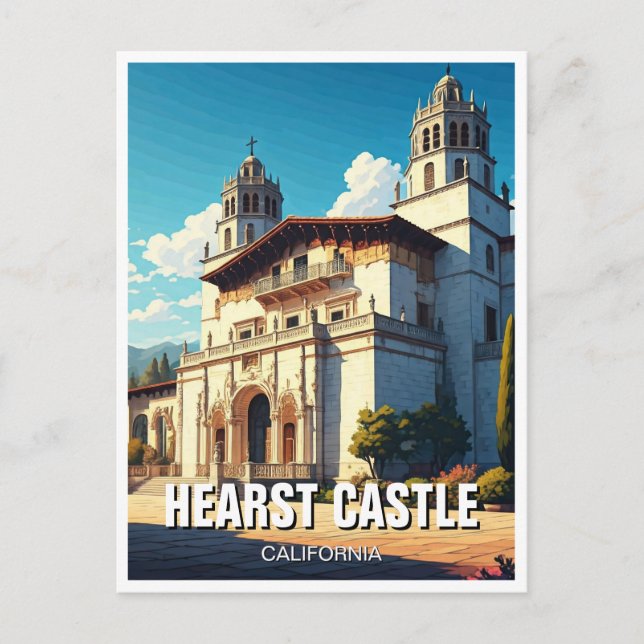 Cartão Postal Hearst Castle San Simeon Califórnia Costa Central (Frente)