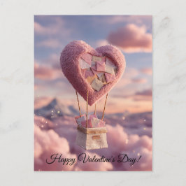 Cartão Postal Heart Balloon of Love Letters Design Postcard