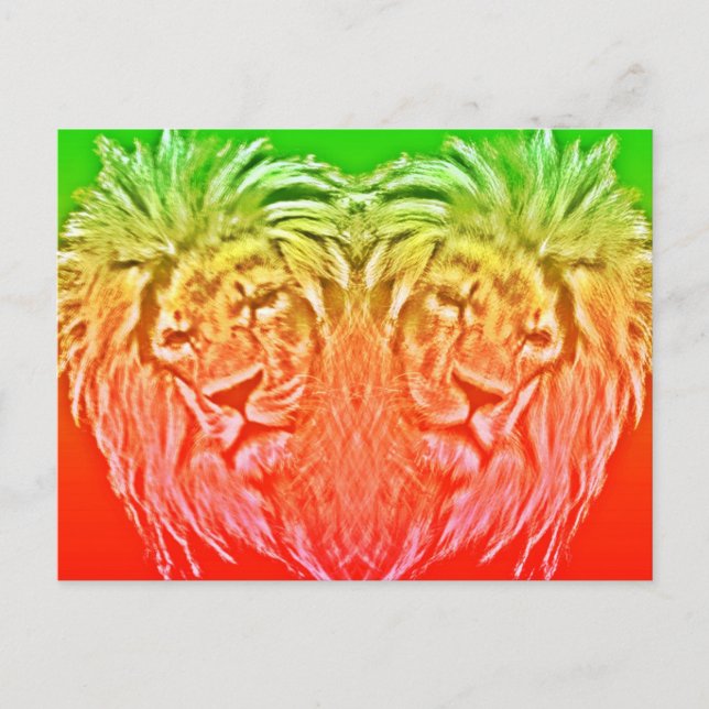CARTÃO POSTAL HEART LION RASTA (Frente)