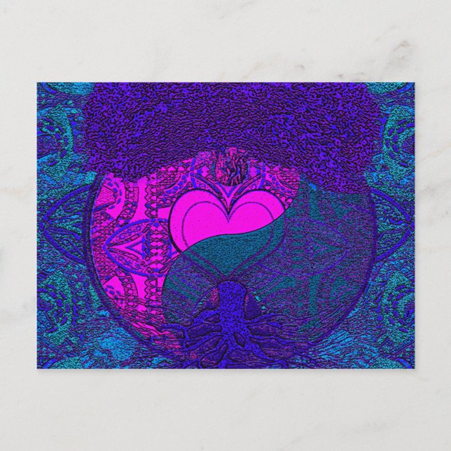 Cartão Postal Heart Mandala Tree (Frente)