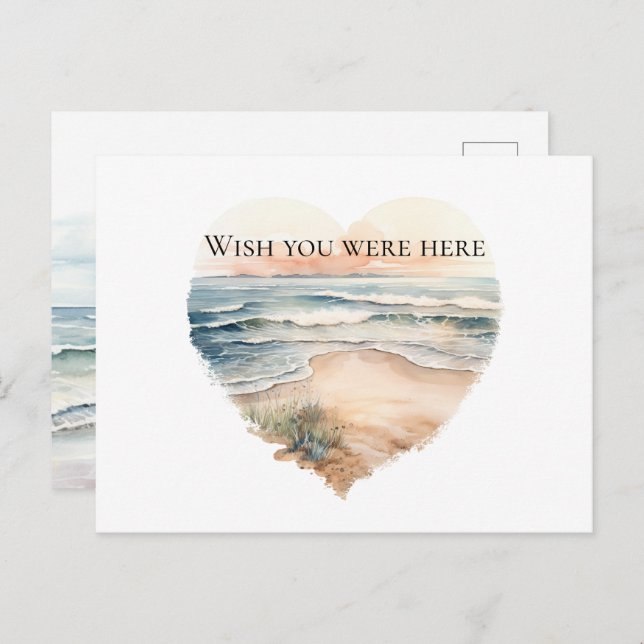 Cartão Postal Heart Ocean Beach (Frente/Verso)