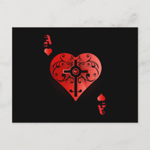 Cartão Postal Heart Poker Ace Casino