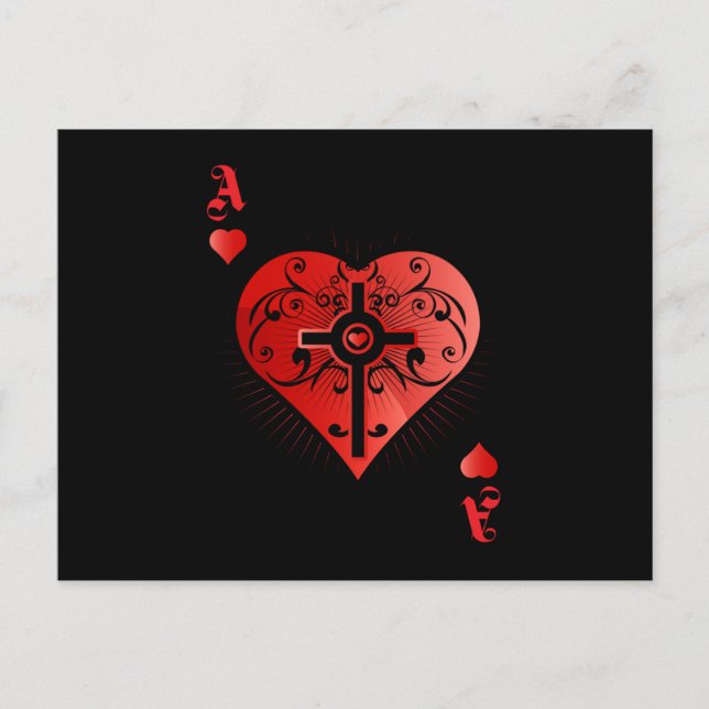 Cartão Postal Heart Poker Ace Casino (Frente)