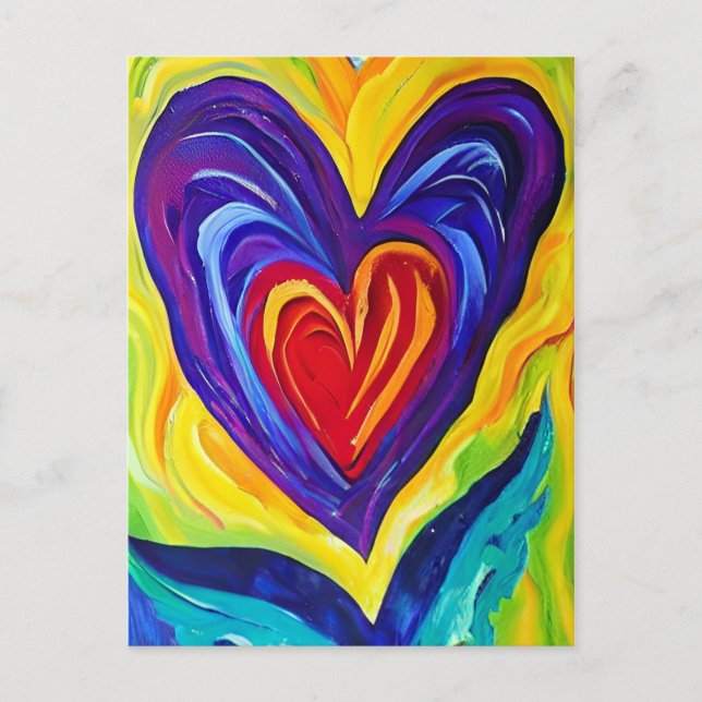 Cartão Postal Hearts painting (Frente)