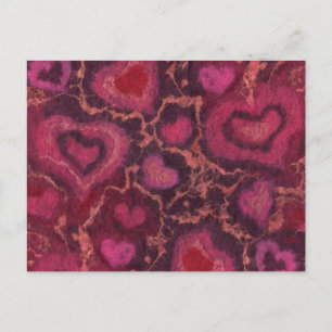 Cartão Postal Hearts Wool Painting Romantic Love Valentine's Day