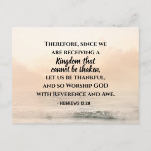 Cartão Postal Hebreus 12:28 Um Reino que Não pode ser Abalado
