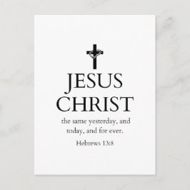 Cartão Postal Hebreus 13:8 KJV Jesus Cristo Para Sempre Versícul