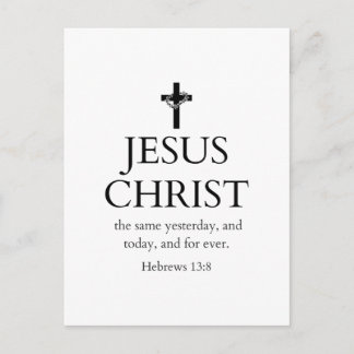 Cartão Postal Hebreus 13:8 KJV Jesus Cristo Para Sempre Versícul