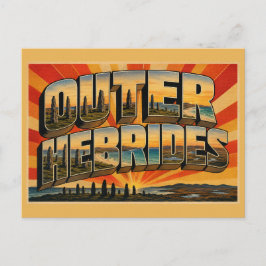 Cartão Postal Hébridas Exteriores Escócia Arte de Viagem Vintage