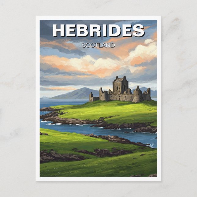 Cartão Postal Hebrides Scotland Viagem (Frente)