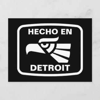 Cartão Postal Hecho en Detroit personalizado personalizado perso