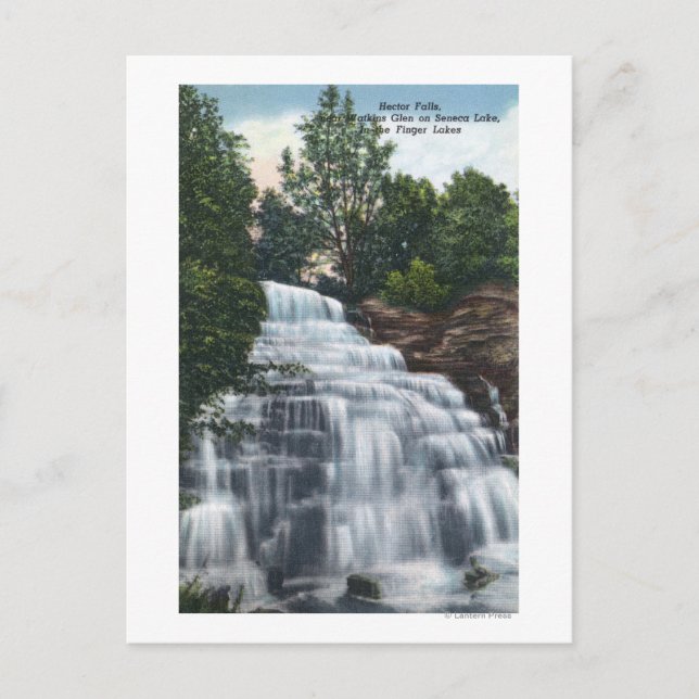 Cartão Postal Hector Falls perto de Seneca Lake View (Frente)