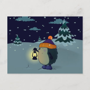 Cartão Postal Hedgehog à noite