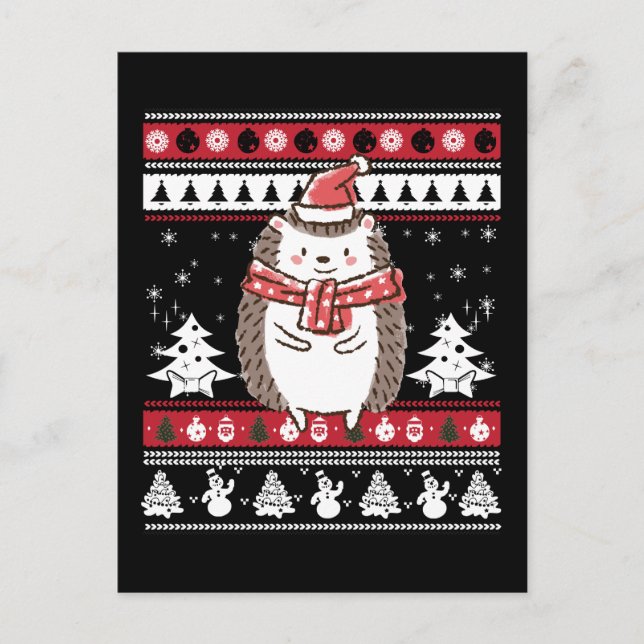 Cartão Postal Hedgehog Christmas (Frente)