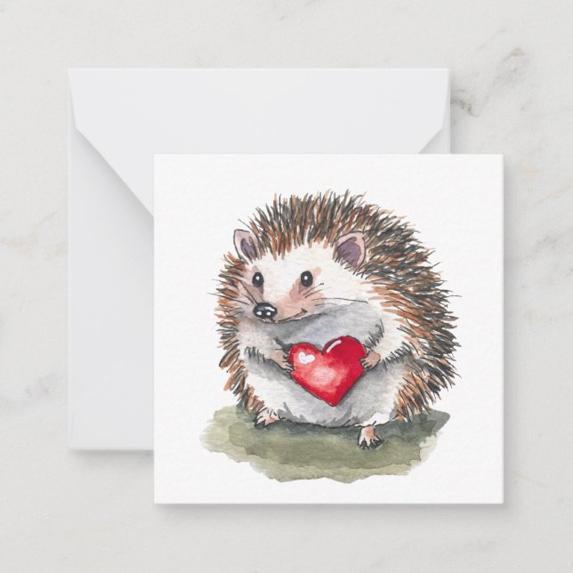 Cartão postal Hedgehog Hearty em estilo de cartão  (Frente)