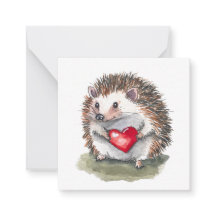 Cartão postal Hedgehog Hearty estilo cartão de not