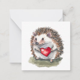 Cartão postal Hedgehog Hearty estilo cartão de not