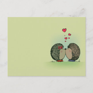 Cartão Postal Hedgehogs apaixonados