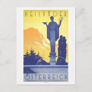 Cartão Postal Heilbäder Österreich Áustria Poster vintage 1935