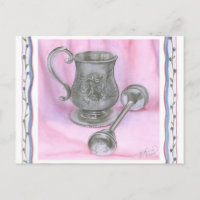 Heirloom Cup e Rattle no fundo roxo