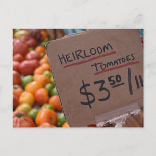 Cartão Postal Heirloom Tomates Greenmarket Farmer Market NYC