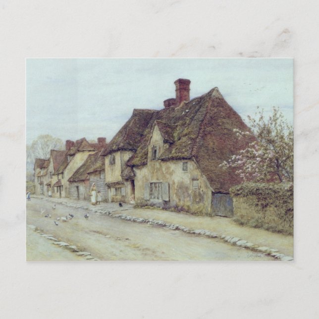 Cartão Postal Helen Allingham A Village Street (Frente)