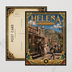 Cartão Postal Helena Montana Arte Deco Vintage Idade Dourada