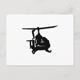 Cartão Postal Helicopter Silhouette