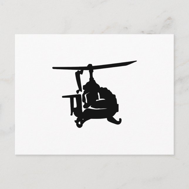 Cartão Postal Helicopter Silhouette (Frente)