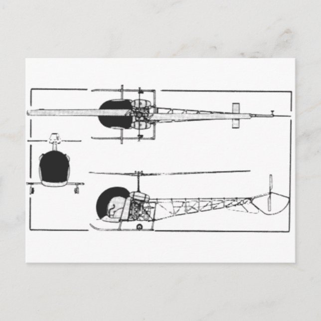 Cartão Postal Helicóptero Bell 47 (Frente)
